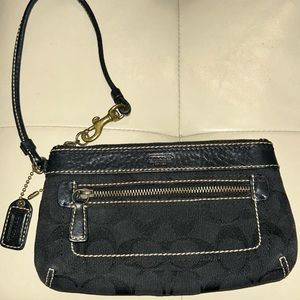 Coach signature C black wristlet